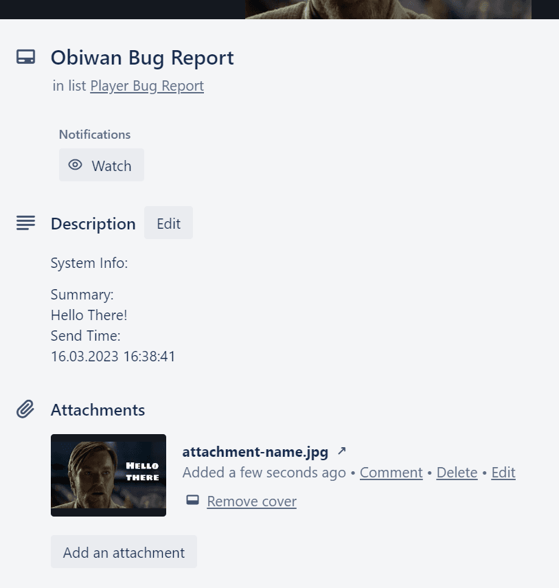 Trello Bug Report System